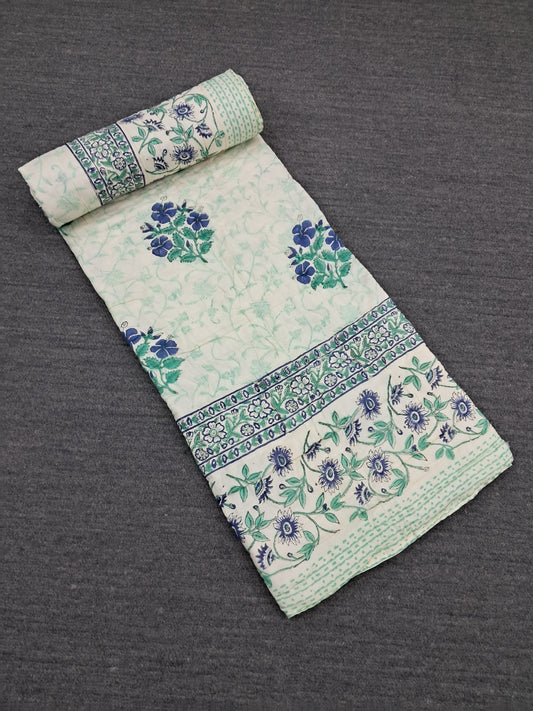 Magnolia Handblock Printed Reversible Quilt - 131