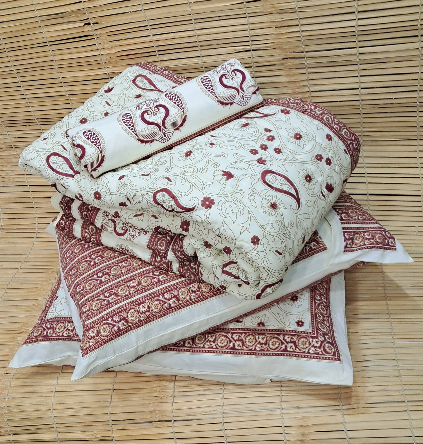 Tales Of Summer Handblock Printed Bedsheet- 104