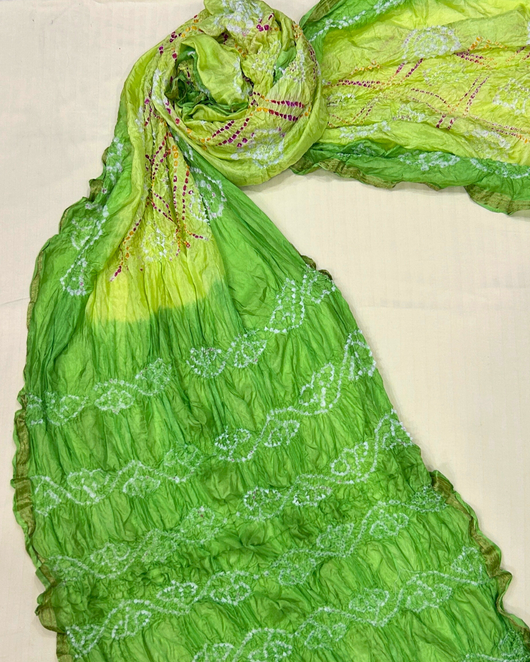 Parot Green Bandhej Saree