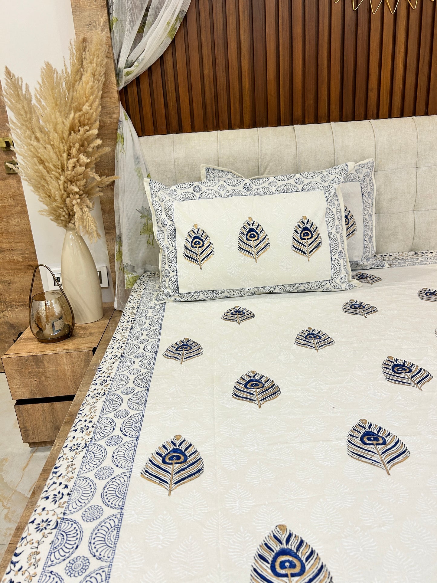 Sanctuary Handblock Printed Non Reversible Bedset - 104