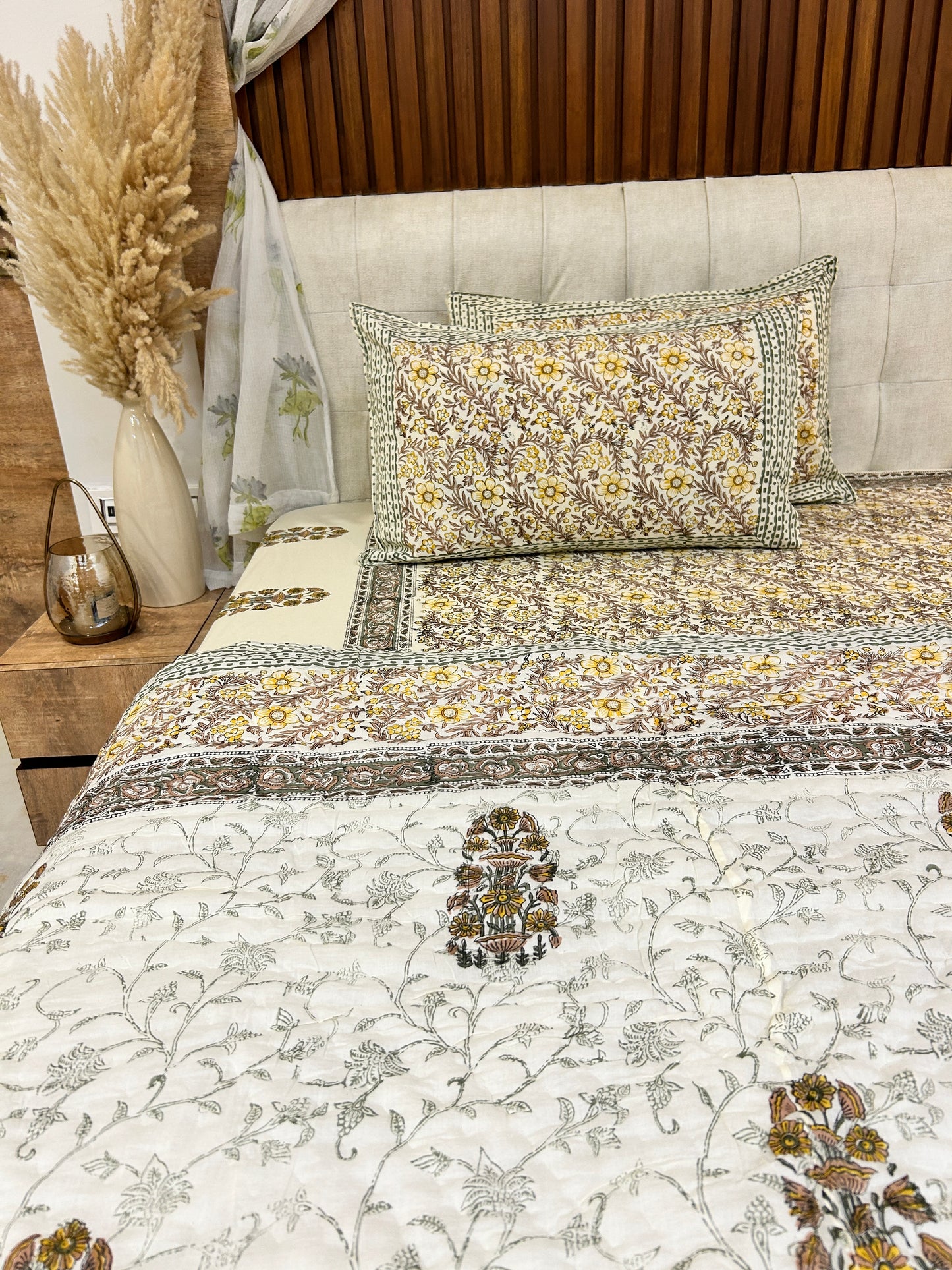 Sanctuary Handblock Printed Reversible Bedset - 101