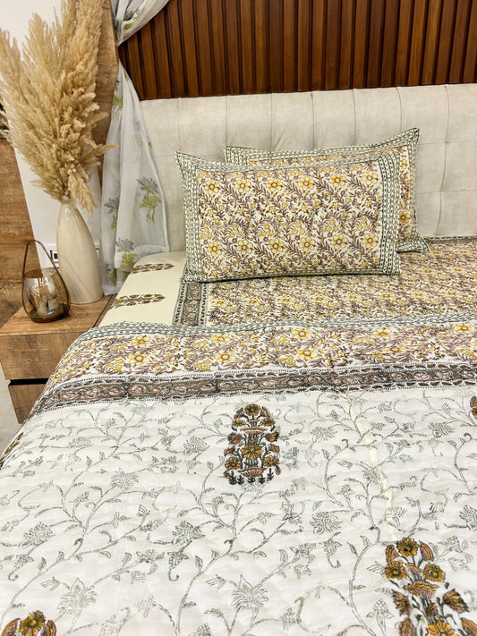 Sanctuary Handblock Printed Reversible Bedset - 101