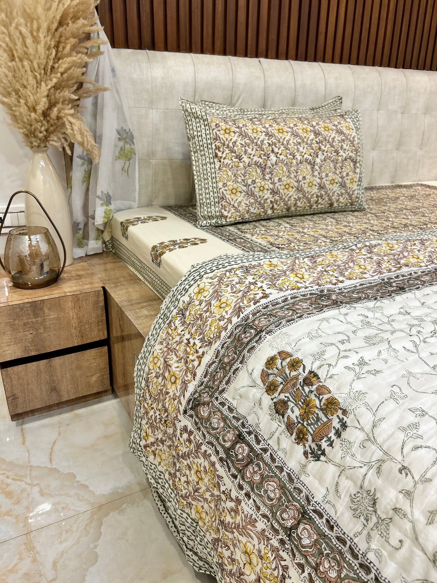 Sanctuary Handblock Printed Reversible Bedset - 101