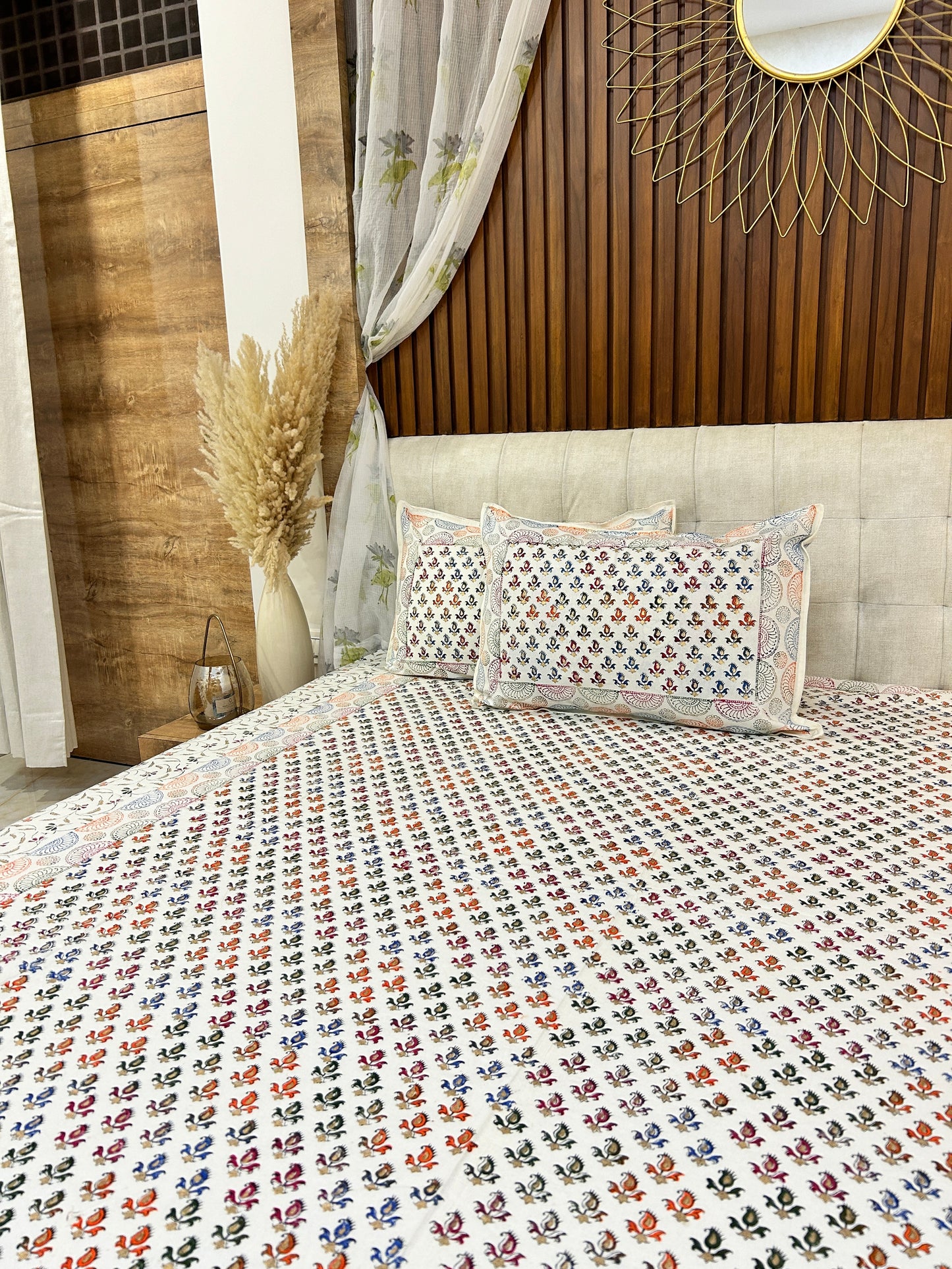 Sanctuary Handblock Printed Non Reversible Bedset - 106