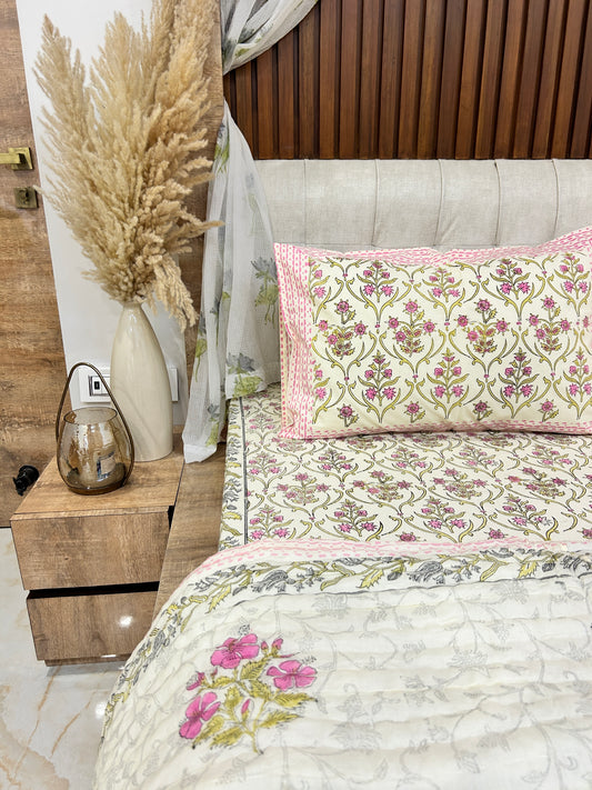 Sanctuary Handblock Printed Reversible Bedset - 102