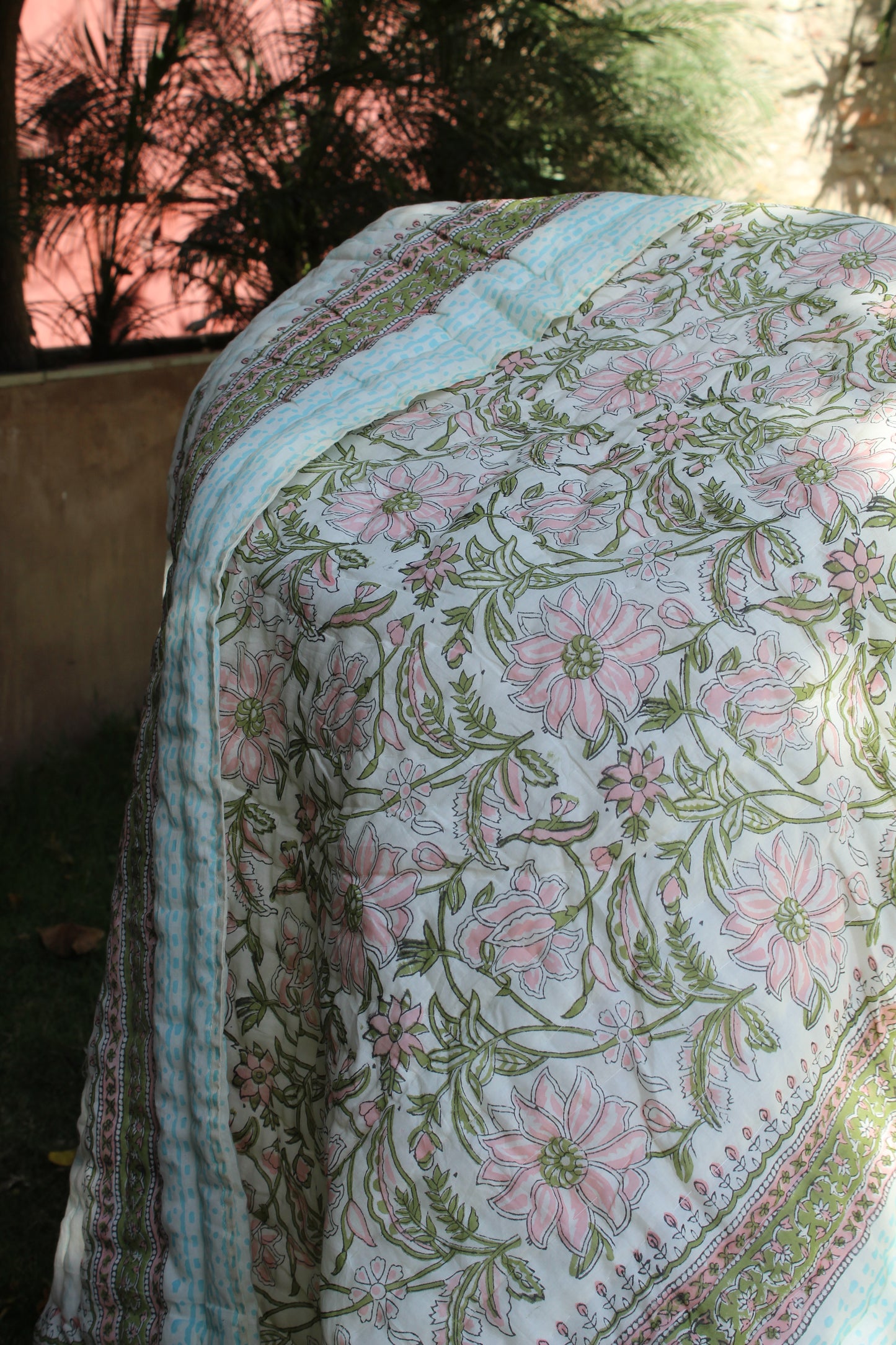 Magnolia Handblock Printed Reversible Quilt - 120