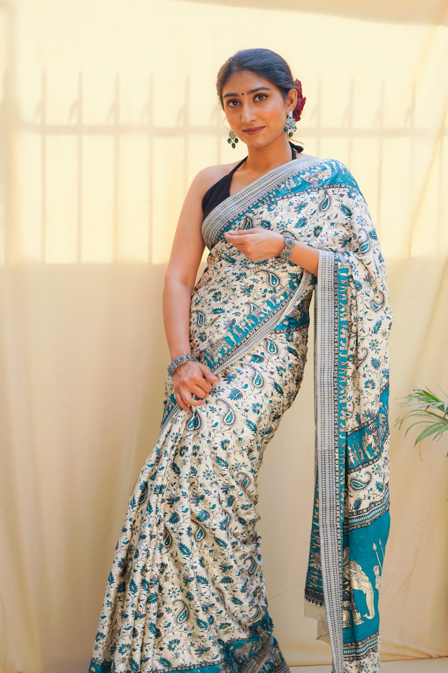 Pravaah Baraat Border Silk Saree