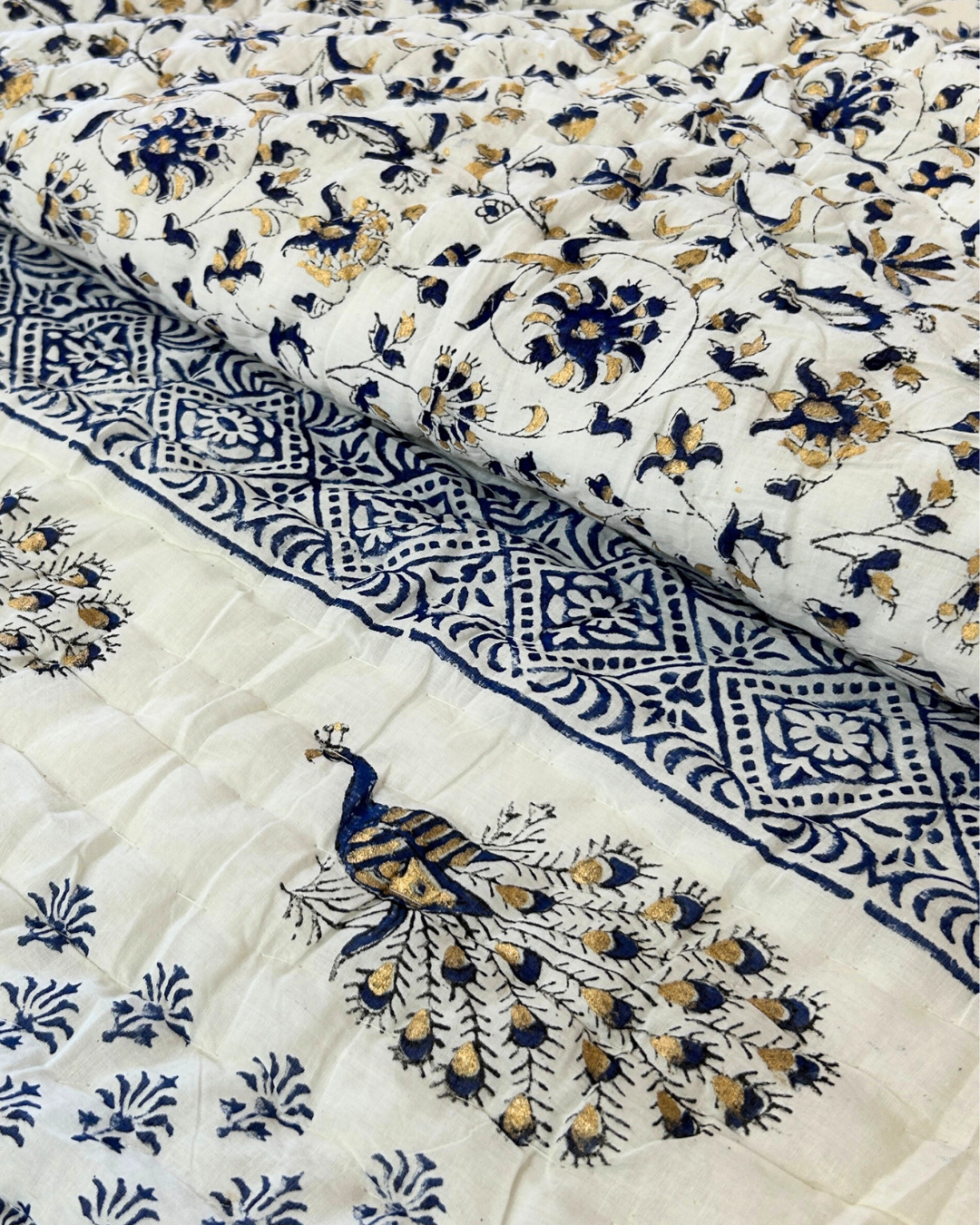 Royal Rajputana Handblock Printed Non Reversible Bedset - 107