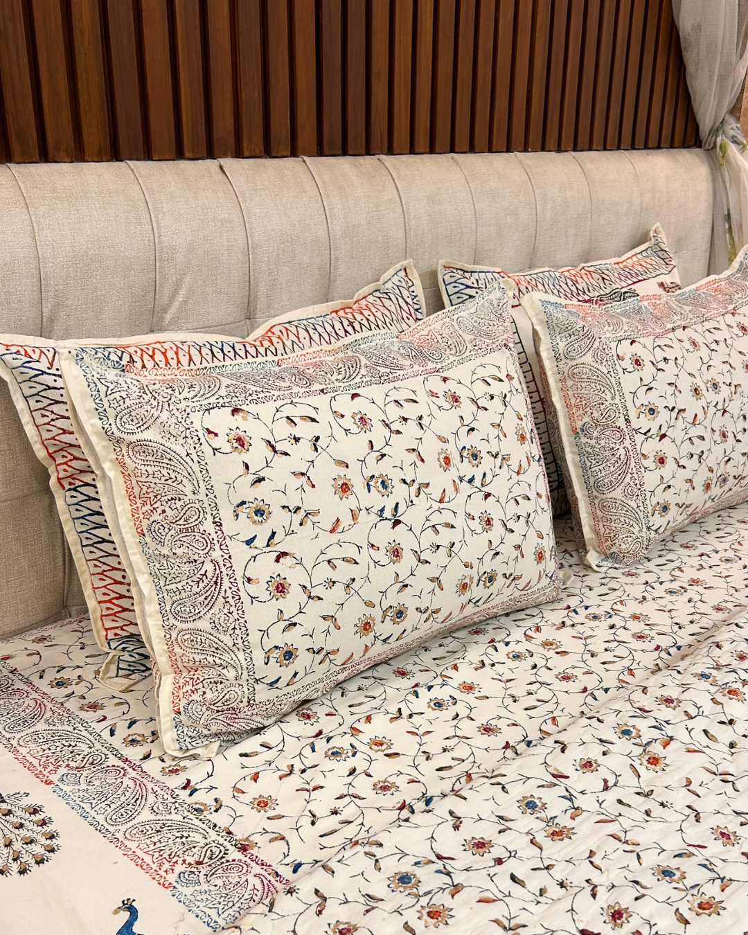 Royal Rajputana Handblock Printed Non Reversible Bedset - 118