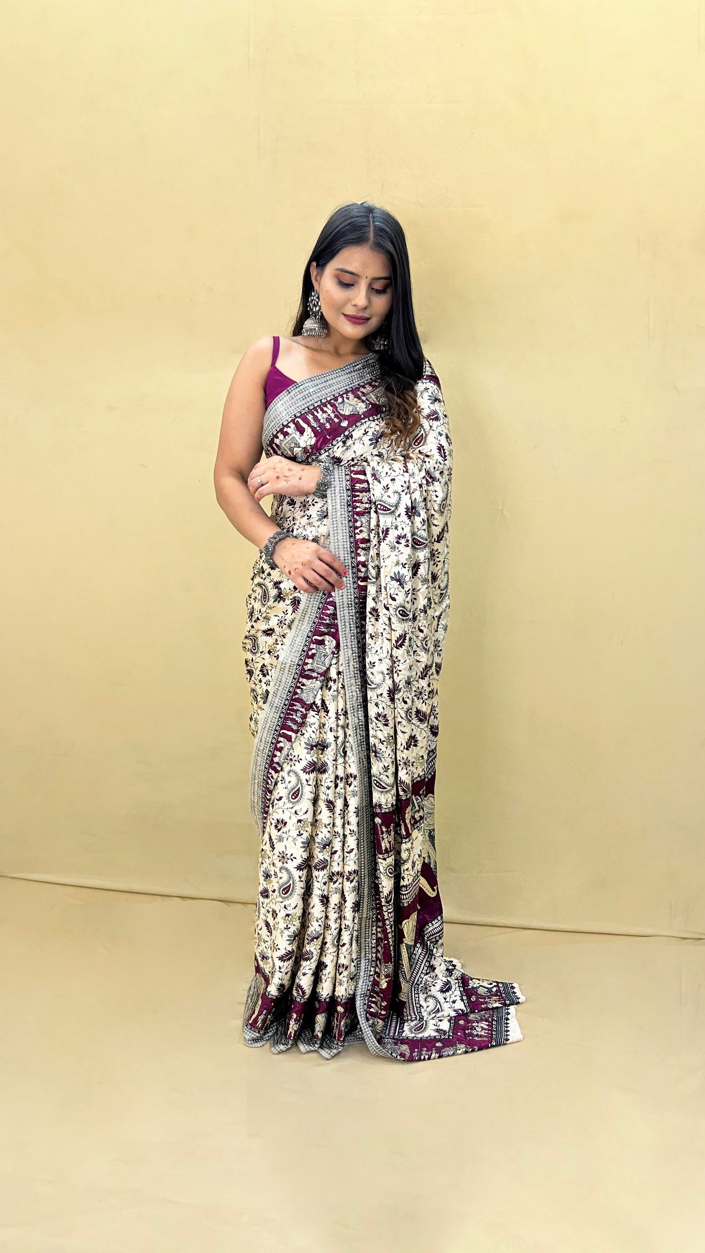 Festive Weaves Wine Baraat Silk Saree