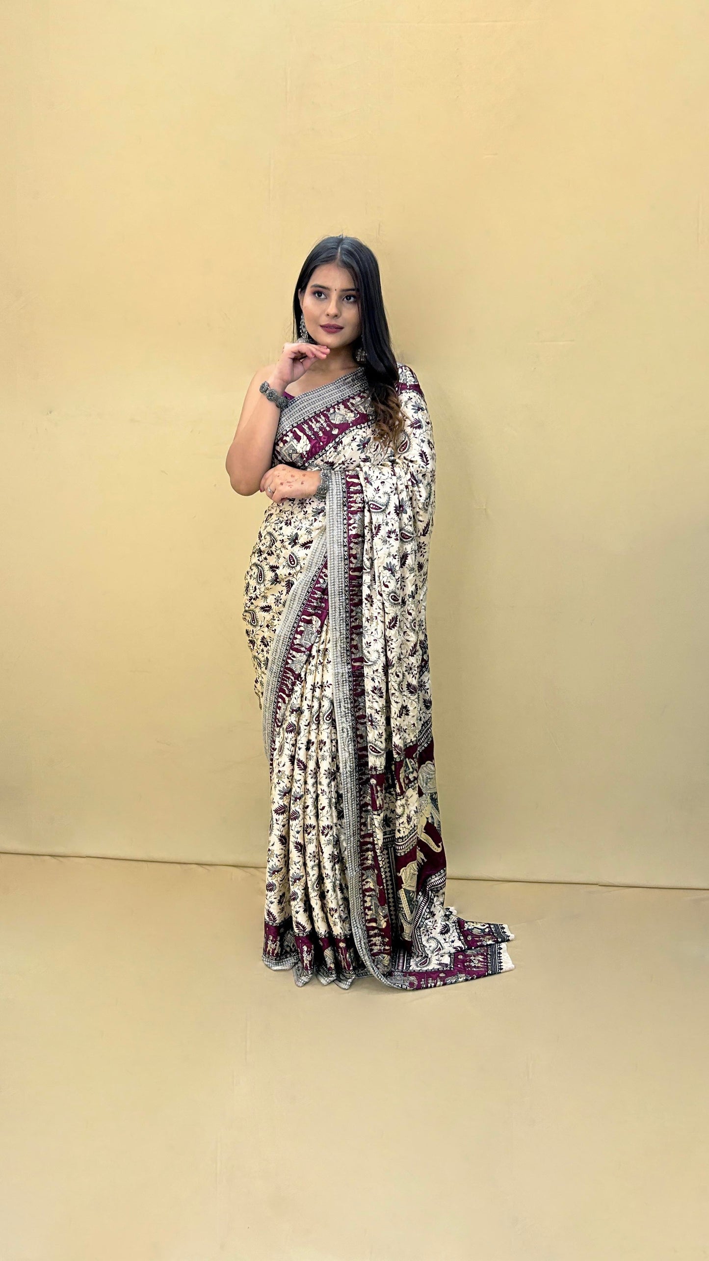 Festive Weaves Wine Baraat Silk Saree