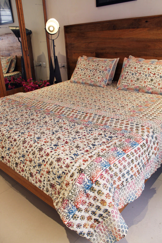 Royal Rajputana Handblock Printed Non Reversible Bedset - 117