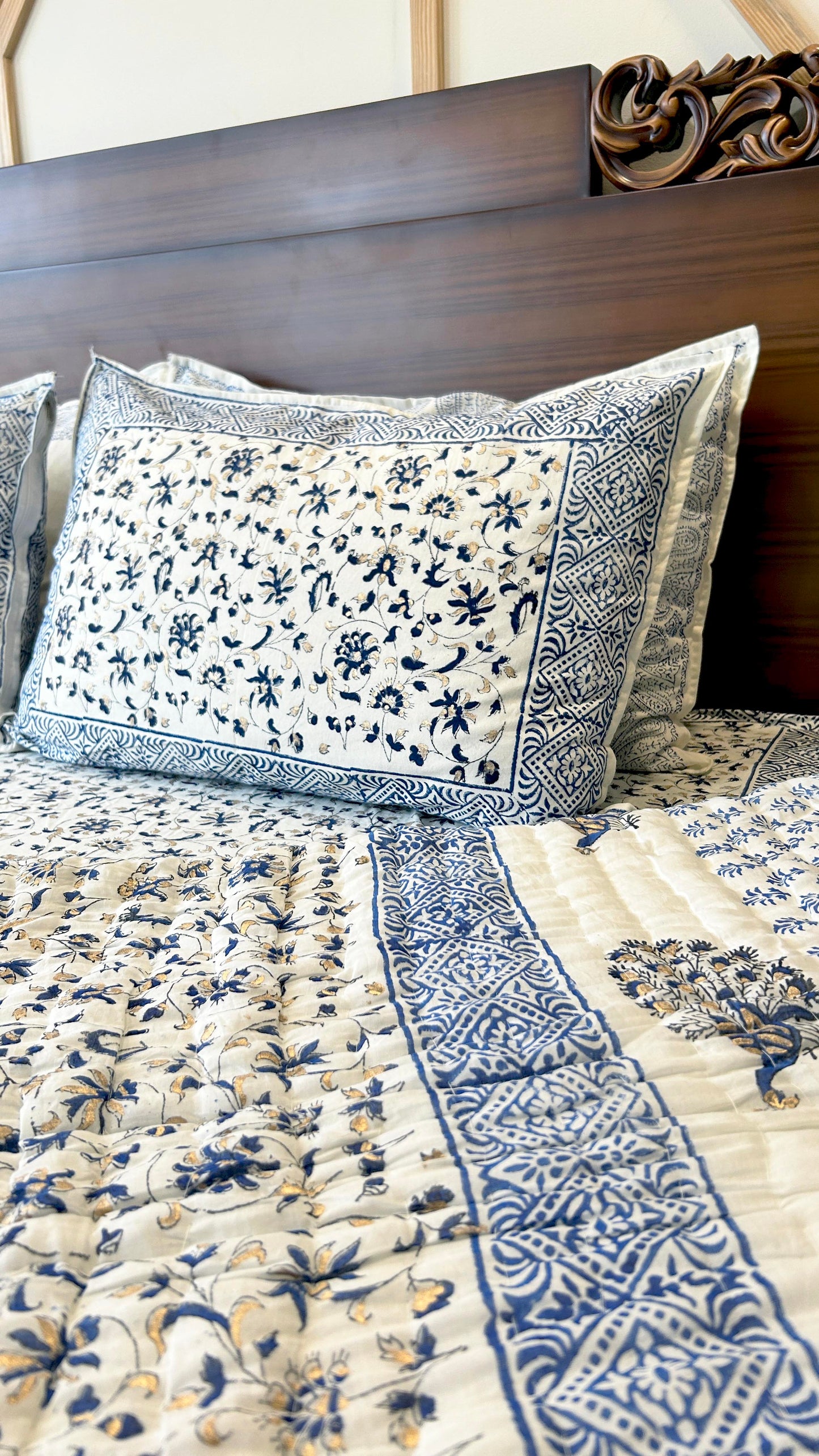 Royal Rajputana Handblock Printed Non Reversible Bedset - 107