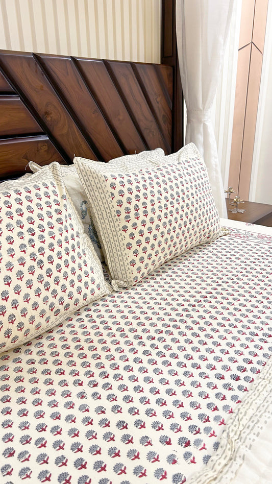 Magnolia Handblock Printed Bedsheet - 104