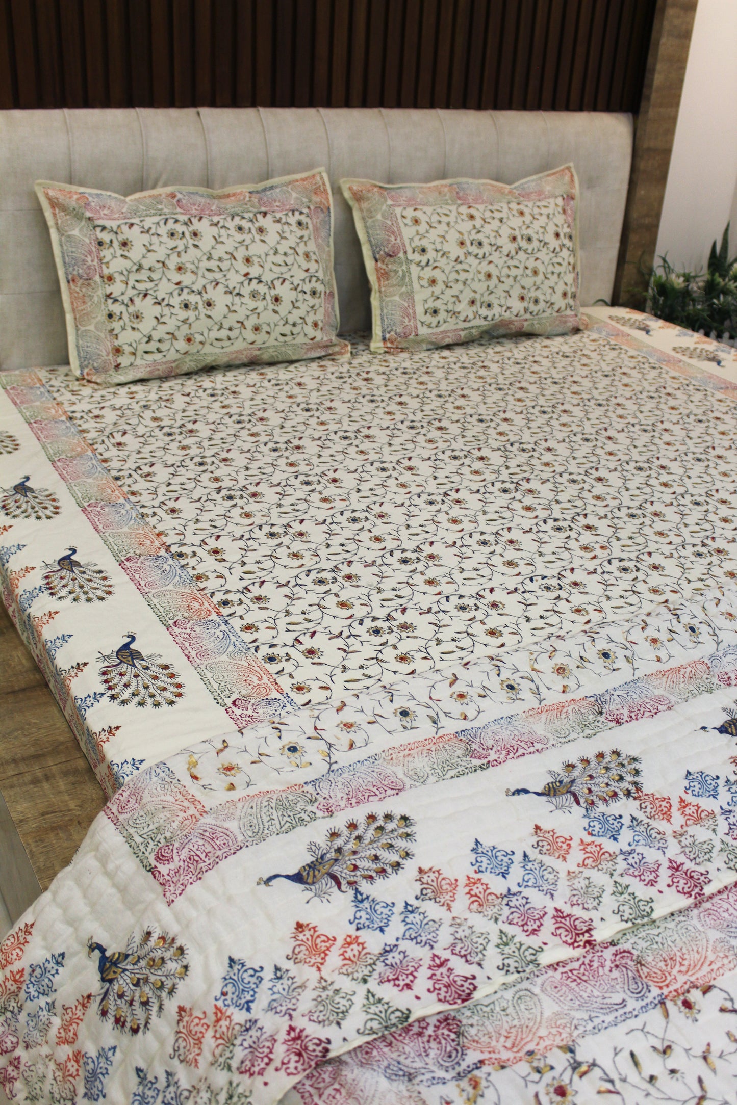 Royal Rajputana Handblock Printed Non Reversible Bedset - 118