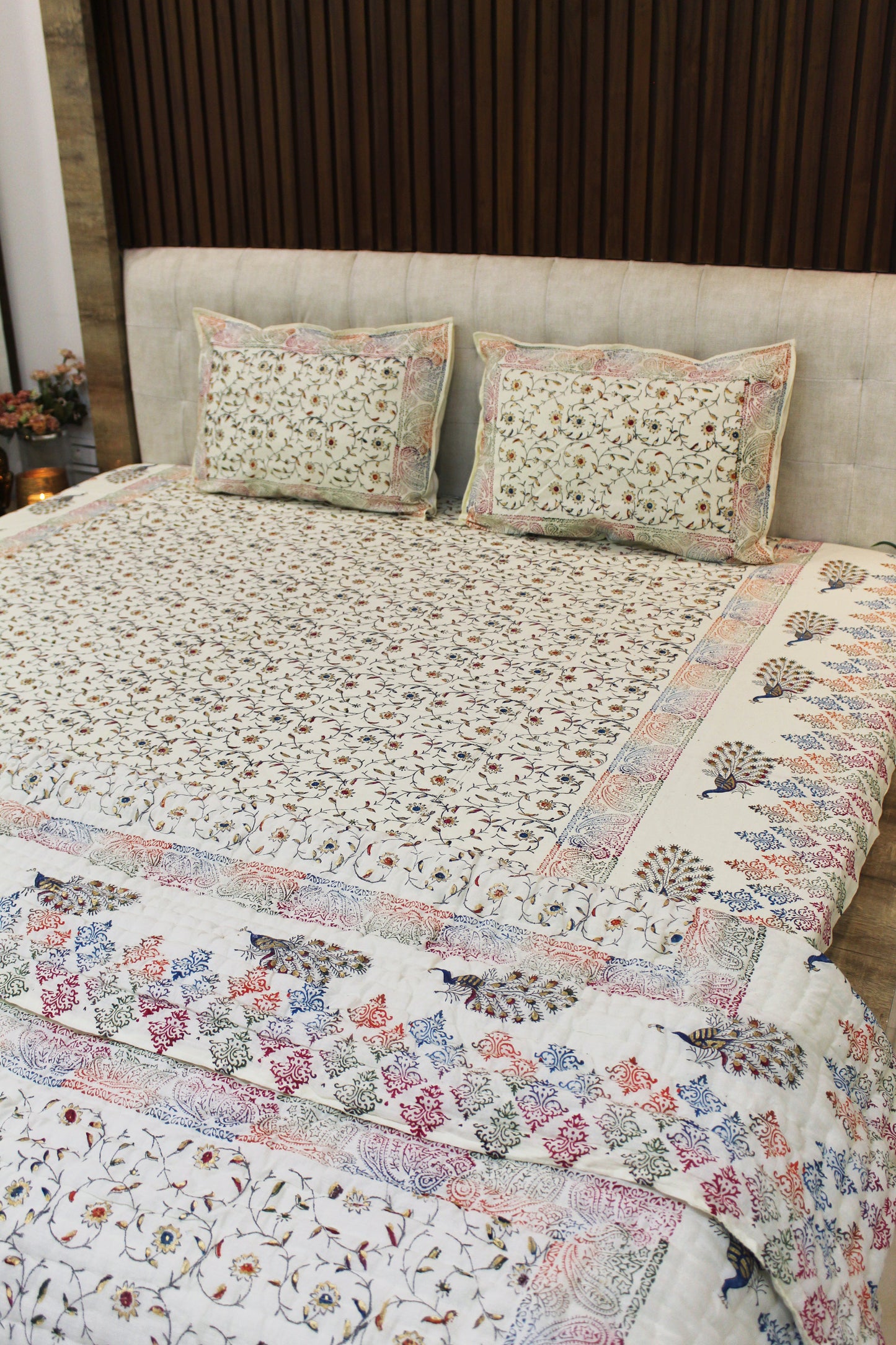 Royal Rajputana Handblock Printed Non Reversible Bedset - 118