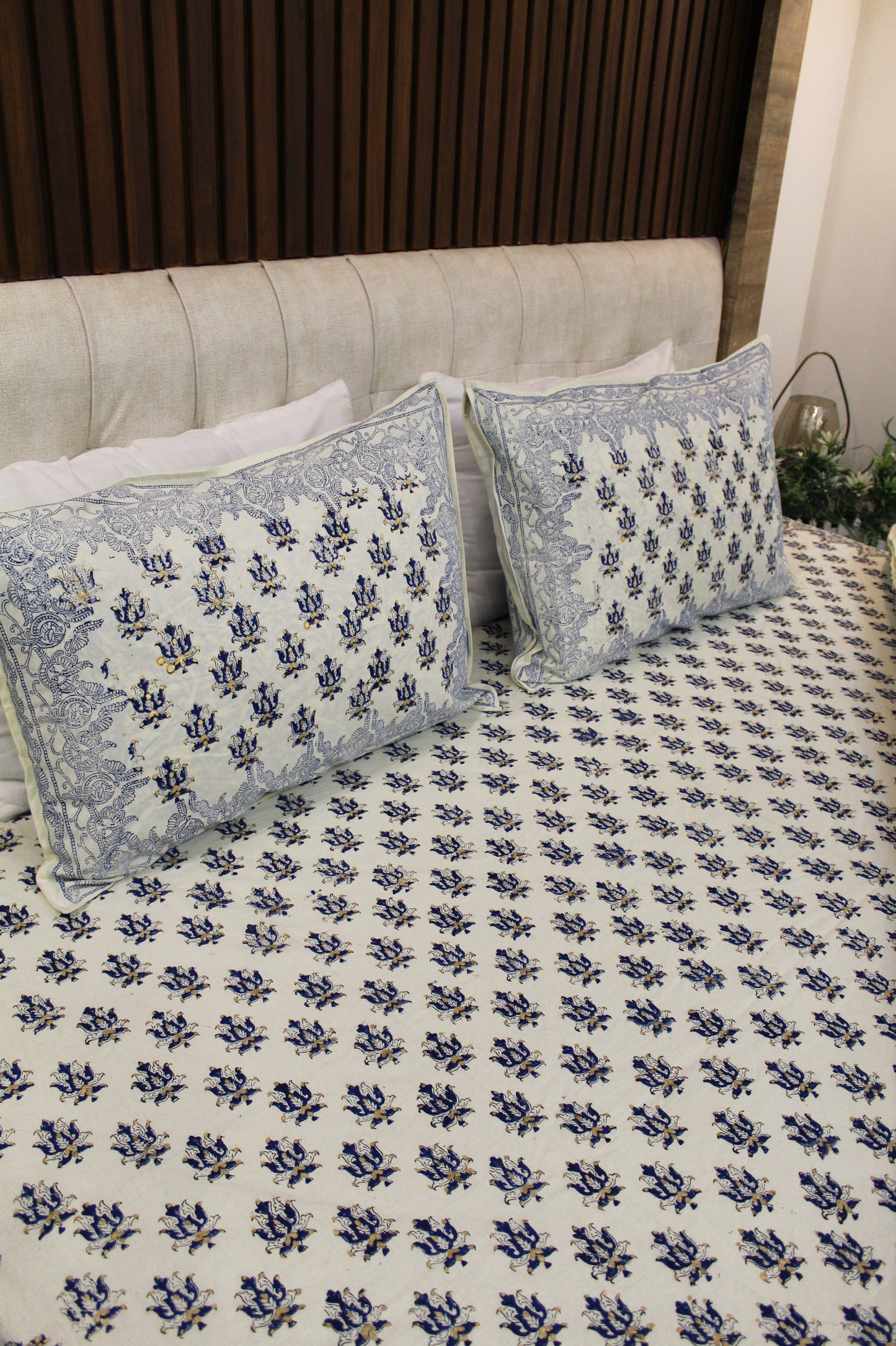 Royal Rajputana Handblock Printed Non Reversible Bedset - 113