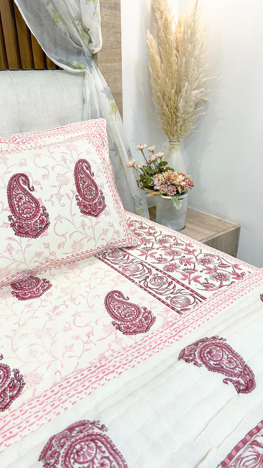 Magnolia Handblock Printed Bedsheet - 101