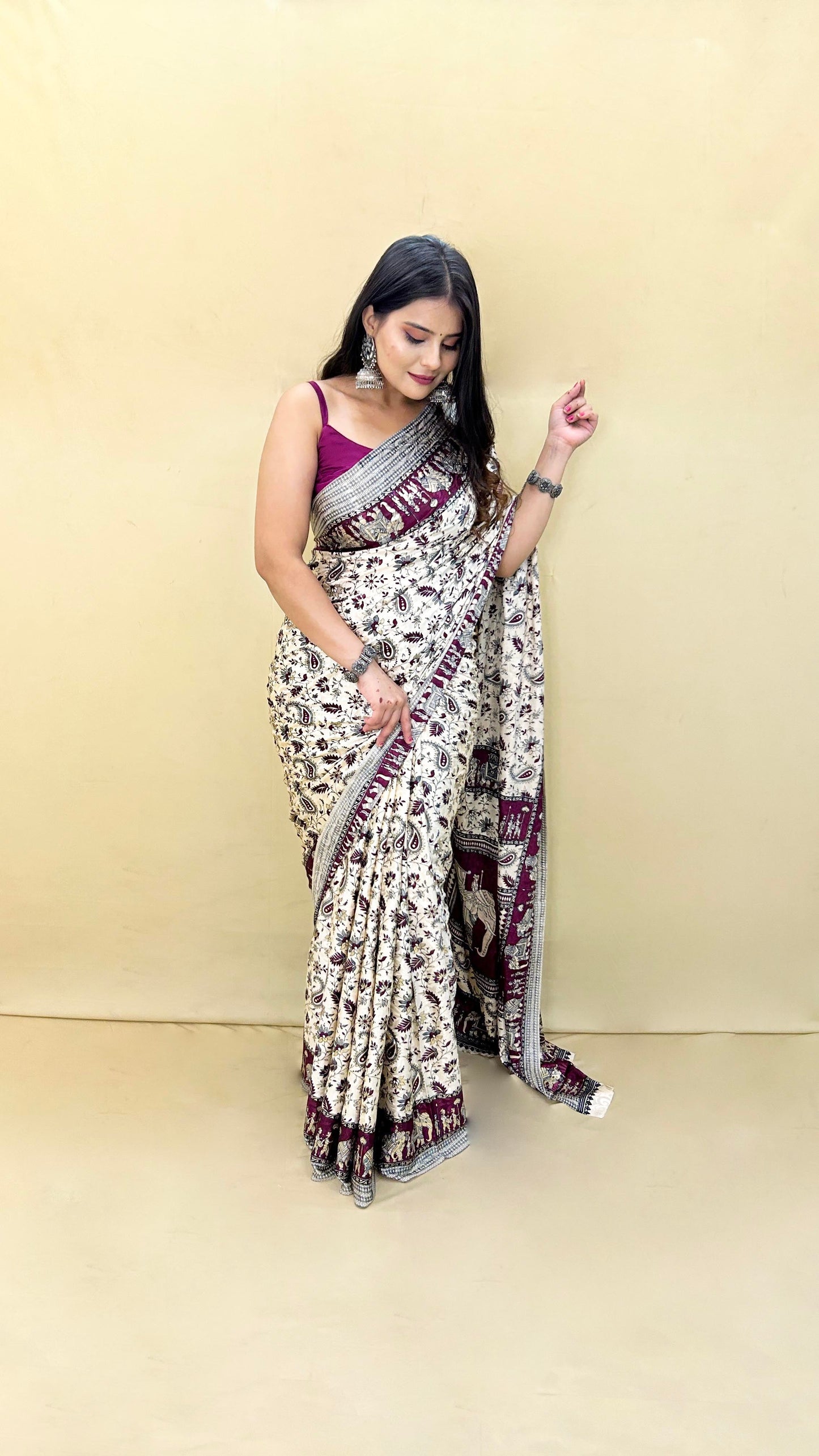 Festive Weaves Wine Baraat Silk Saree