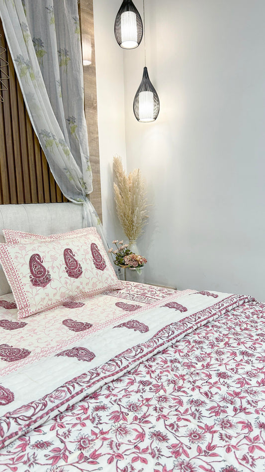 Magnolia Handblock Printed Bedsheet - 101