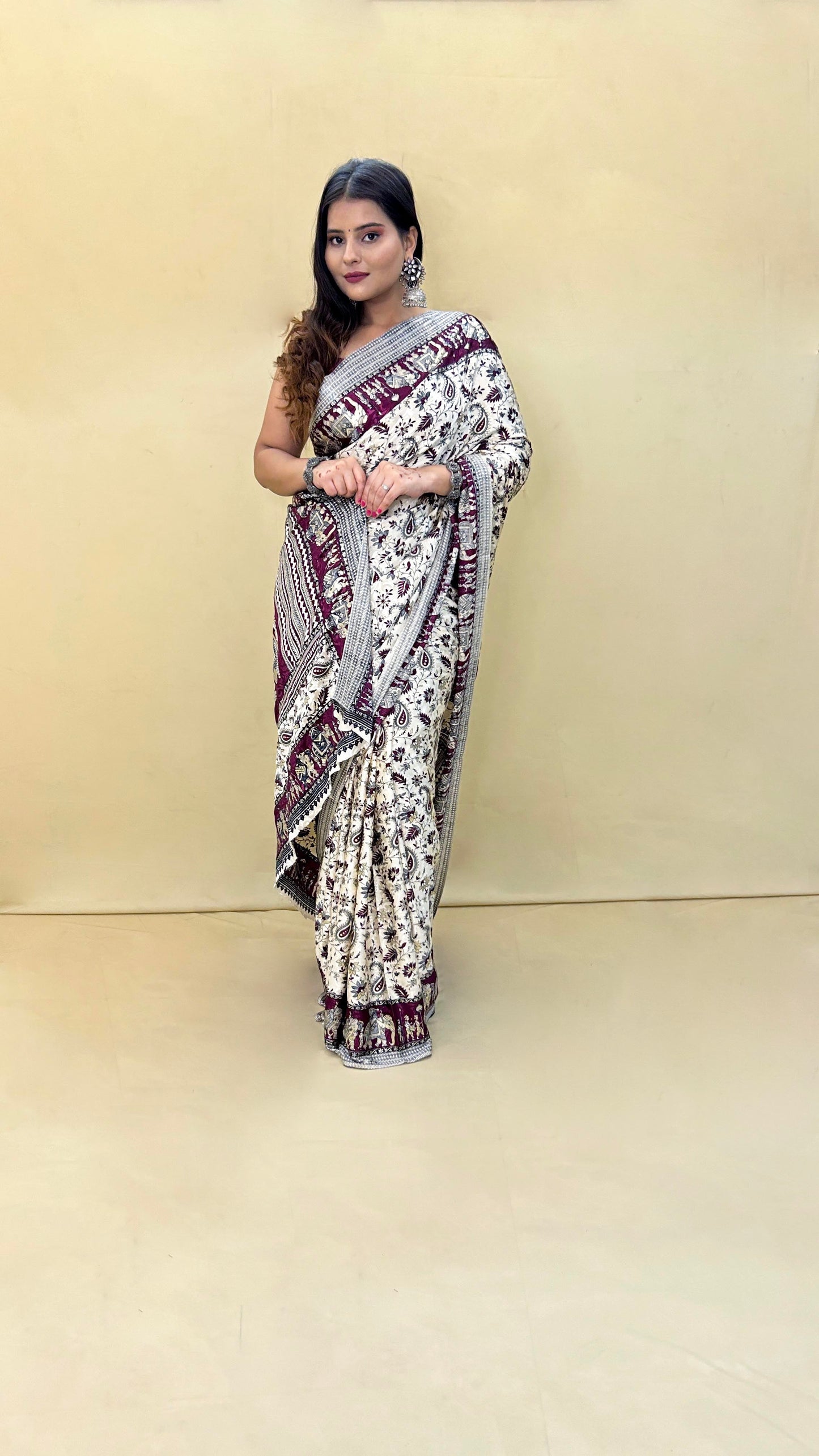 Festive Weaves Wine Baraat Silk Saree