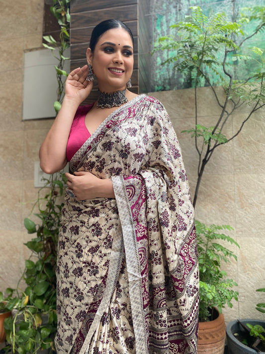 Meenakari Jaal Silk Saree