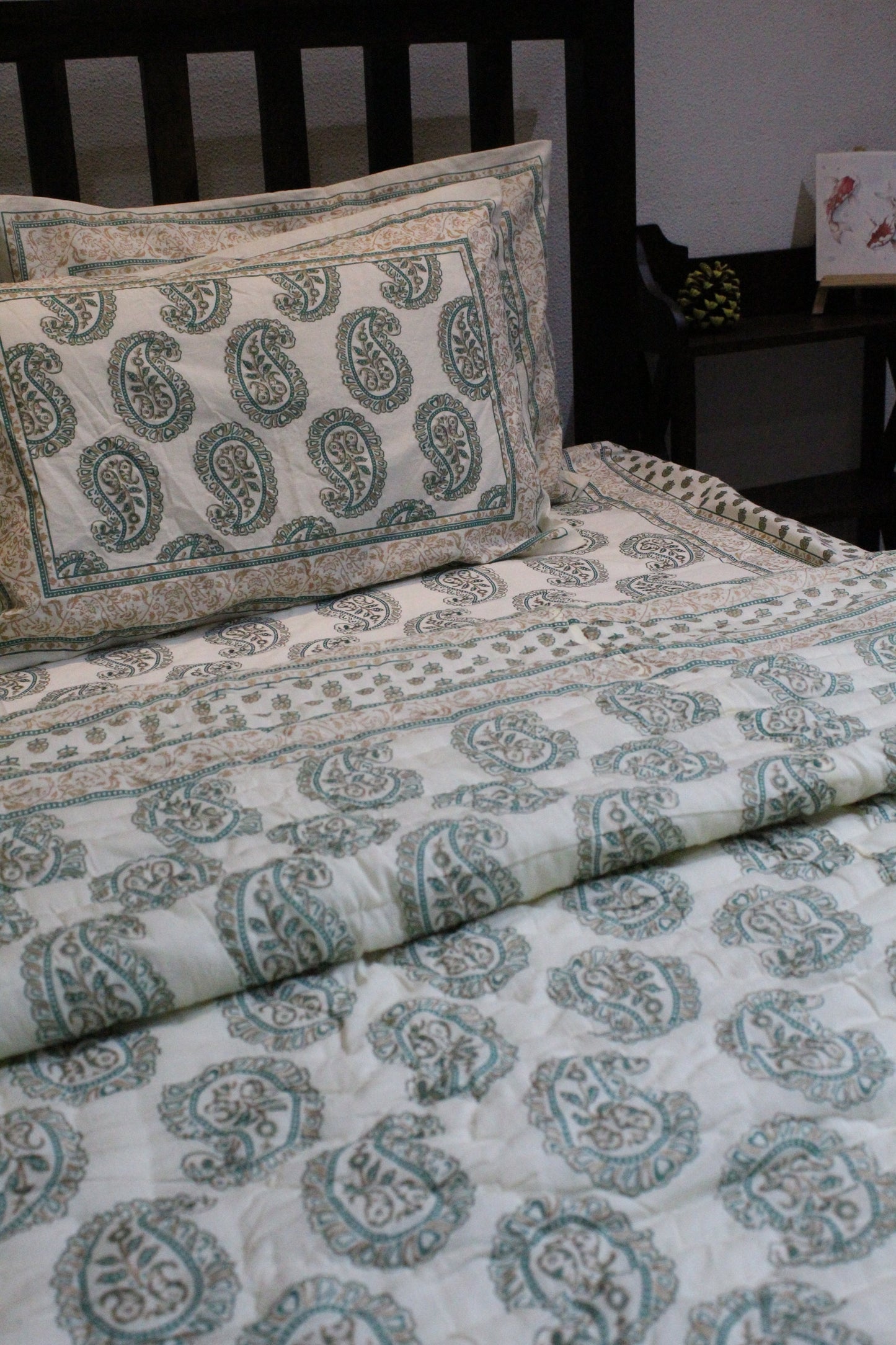 Tales Of Summer Handblock Printed Bedsheet- 109